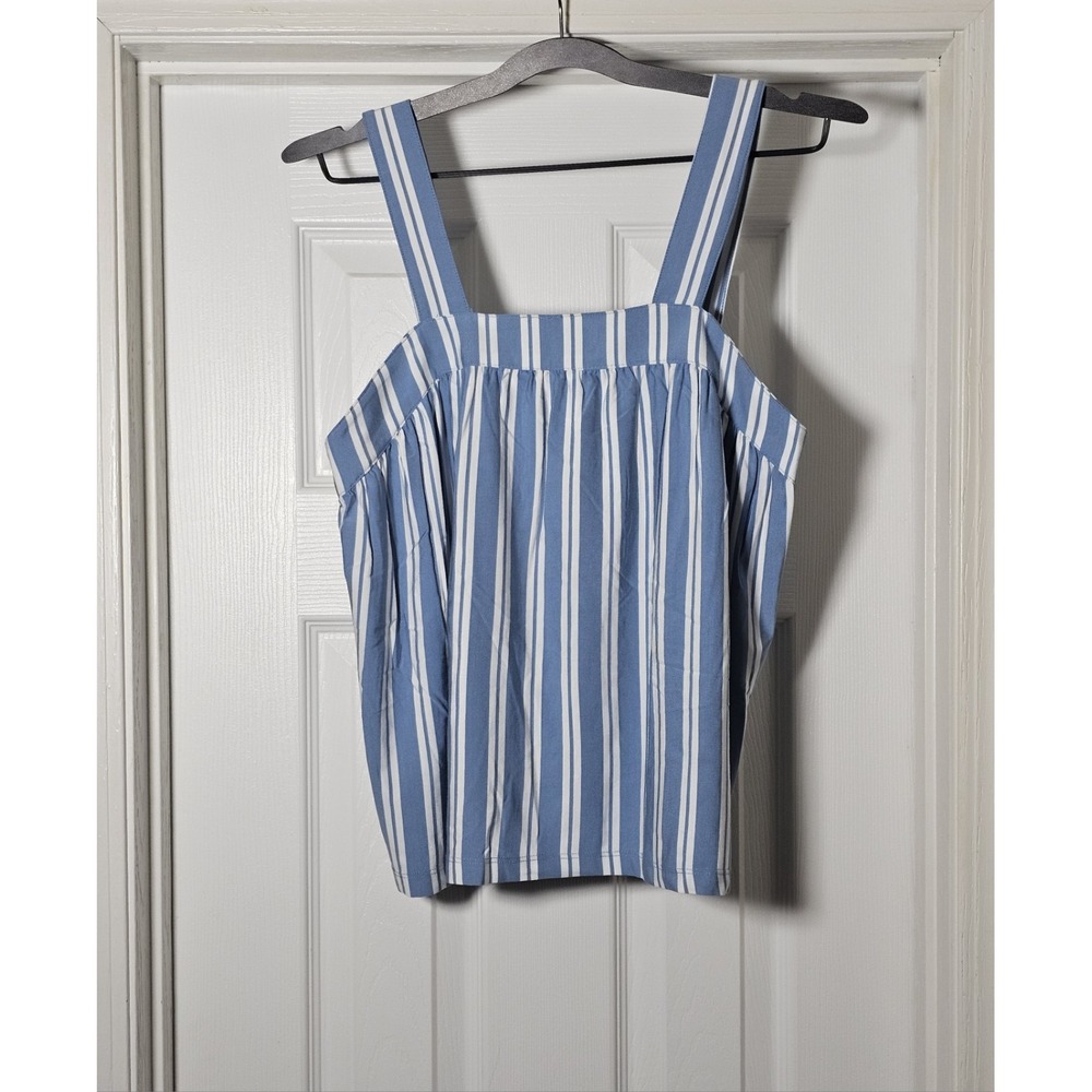 LAKE Striped Modal Pajama Tank Top Size‎ Small Blue White